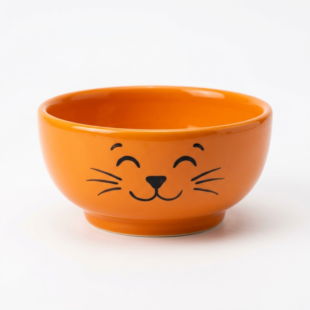 Plato Gatito Naranja